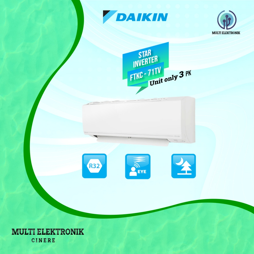 AC DAIKIN FTKC 71TV 3 PK SMILE INVERTER UNIT ONLY