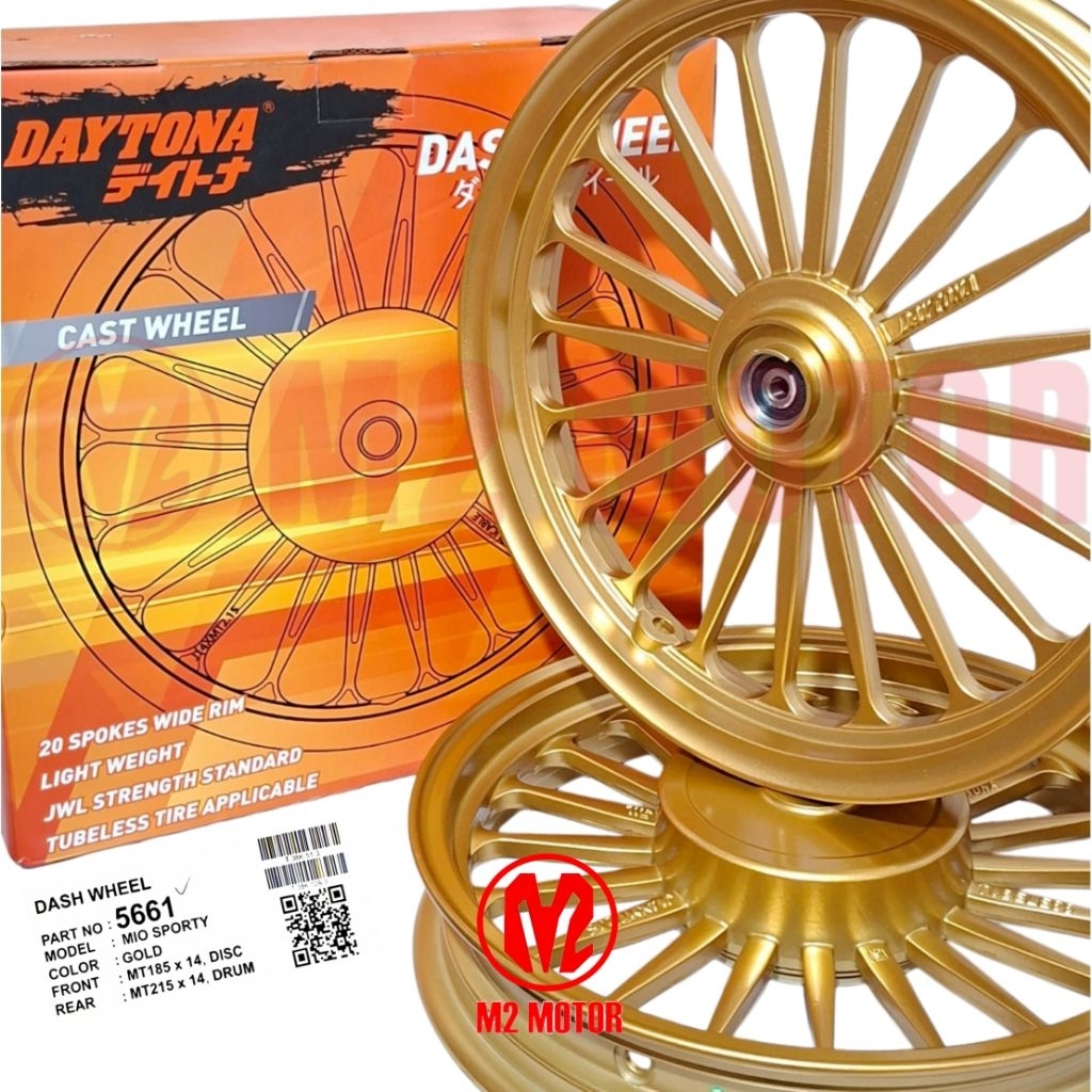 VELG RACING MIO P20 GOLD RING 14 (DTN-5661) VELG RACING DAYTONA