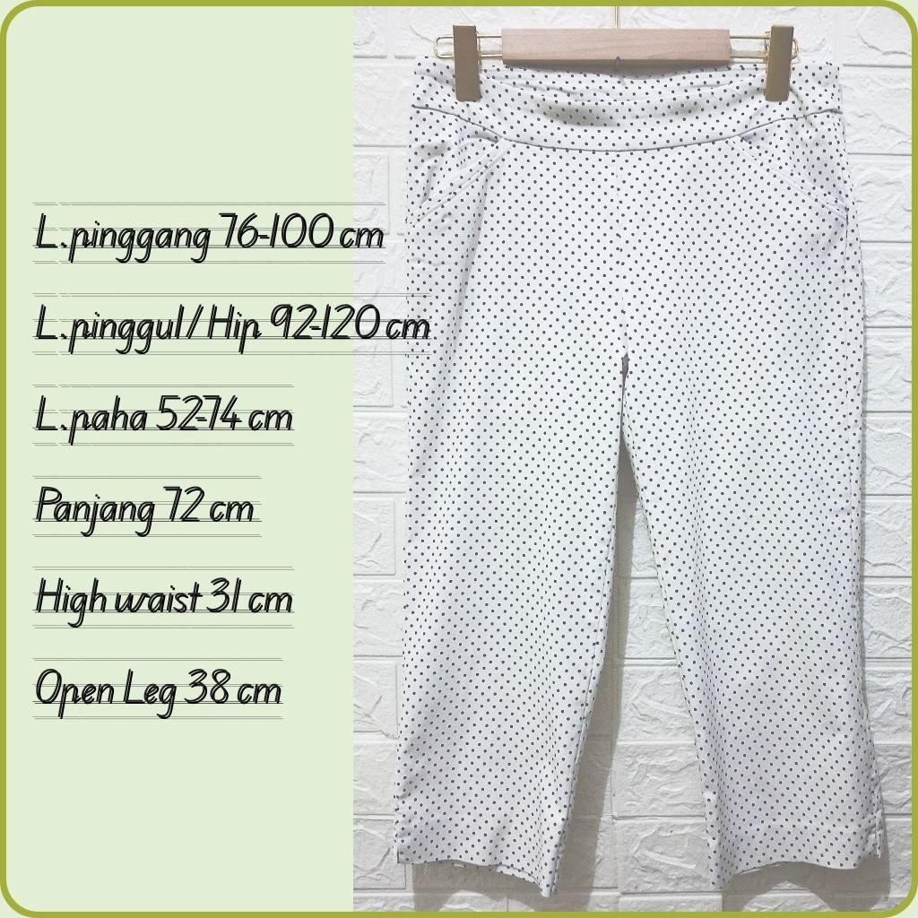 Worthington - Celana 7/8 putih polkadot