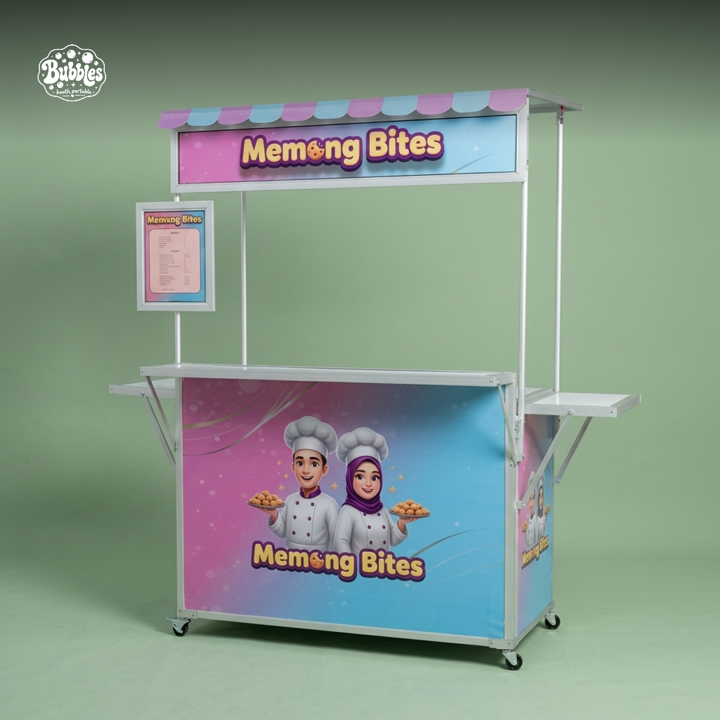 Booth portable Booth Portable 21 Meja Lipat Jualan Full Meja Tambahan Plus Atap