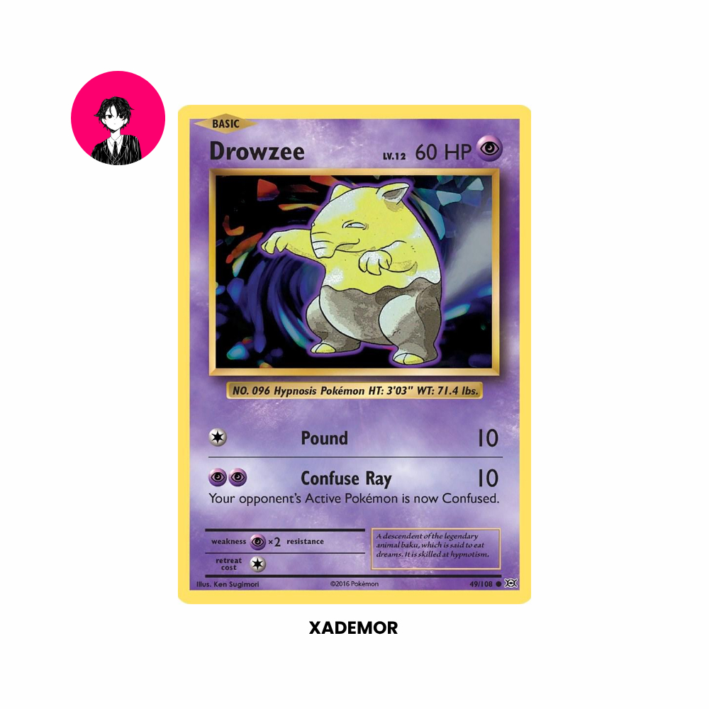 Pokemon Card Drowzee 49/108 Common - Pokemon Evolutions