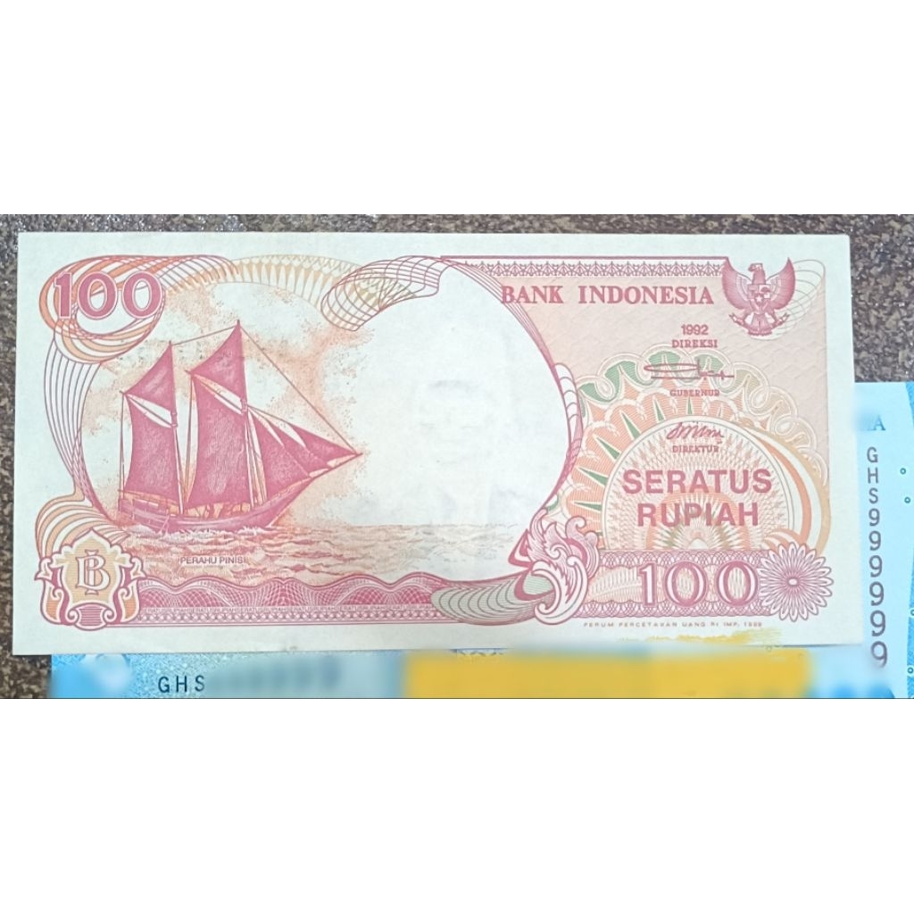 Paket Duit Jadul Kapal Pinisi/ Perahu Layar bonus 50K Nomor seri Solid 9