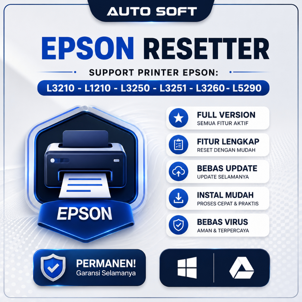 Software RESETTER | Epson Resetter L3210, L1210, L3250, L3251, L3260, L5290 Unlimited All PC + Pandu