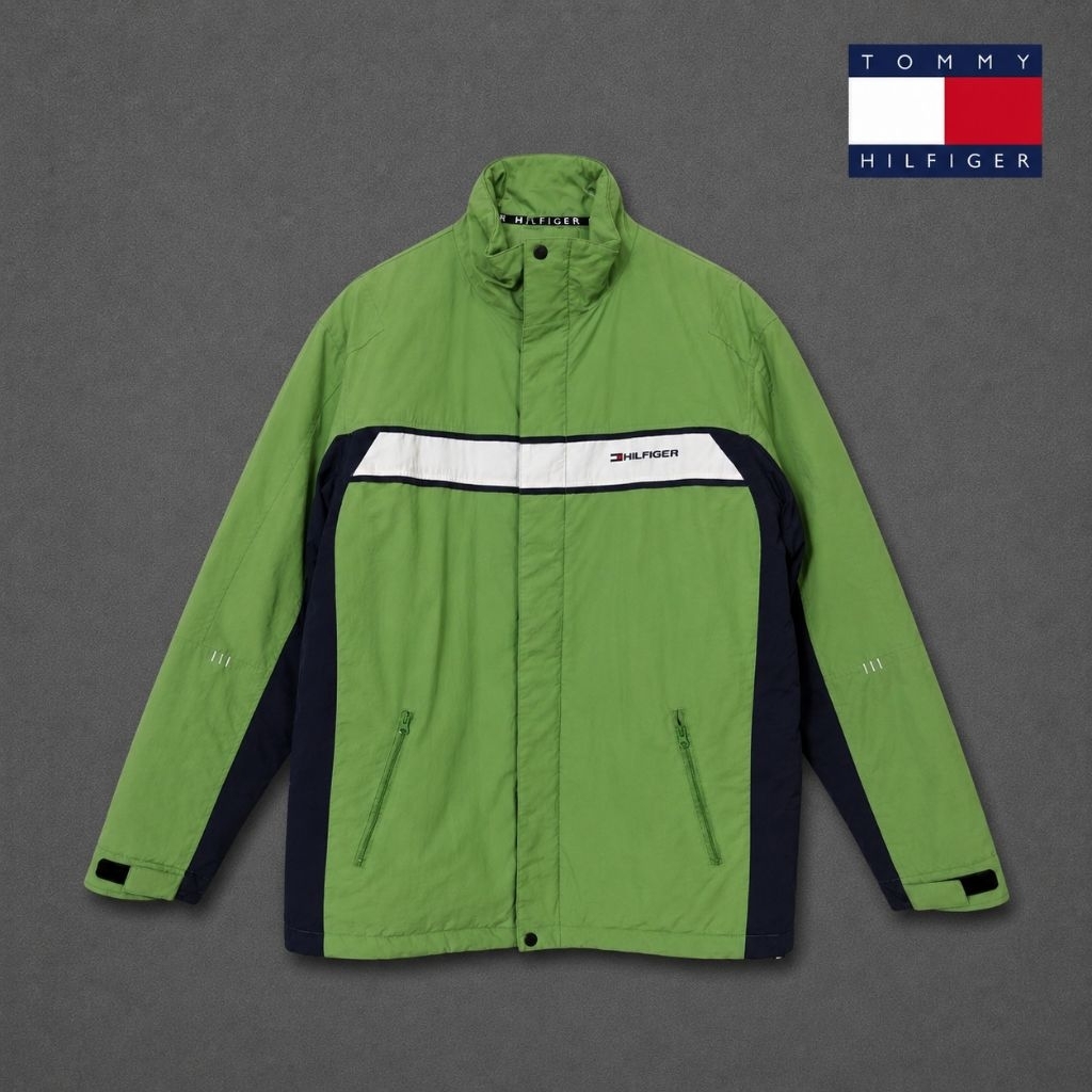 (PROMO HARI INI) Tommy Hilfiger Casual Puffer Jacket Windbreaker Green light Vintage Preloved by Tom