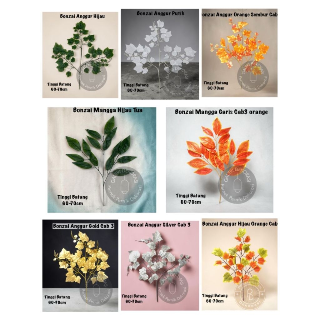(1LUSIN‼️) Dekorasi Daun Anggur Sintetis/ Daun Maple Sintetis / Daun Mangga Sintetis