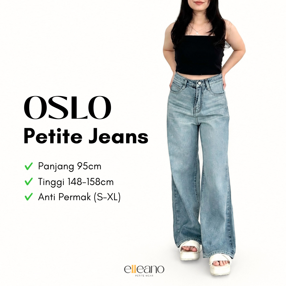 ELLEANO PETITE | Oslo Jeans - Petite Pants - Wide Leg Pants Highwaist - Baggy Pants - Celana Panjang