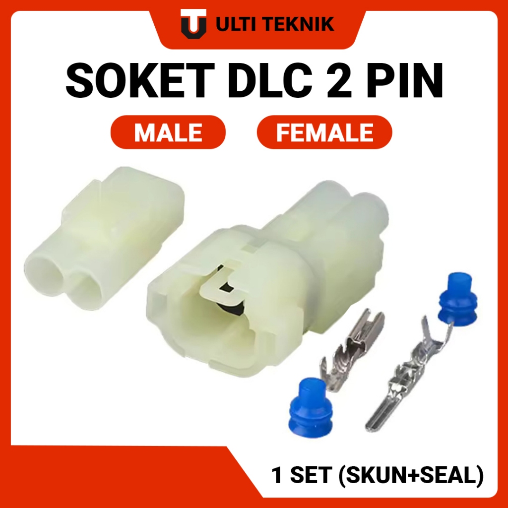 Soket DLC 2 Pin Male/Female Putih 1 Set - Soket DLC Honda ADV PCX Waterproof