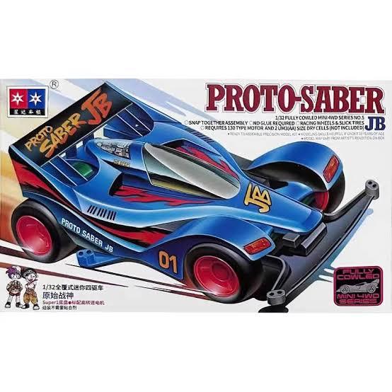 Mini 4wd Rep. Tamiya Proto Saber JB Super 1 Merk DAXING