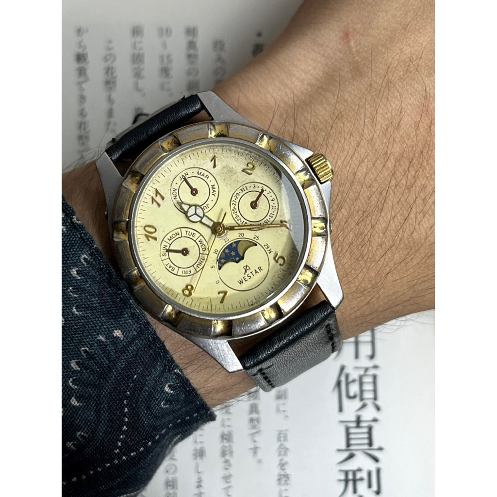 Jam Tangan Westar Moonphase Vintage Unik Murah Rare Jadul