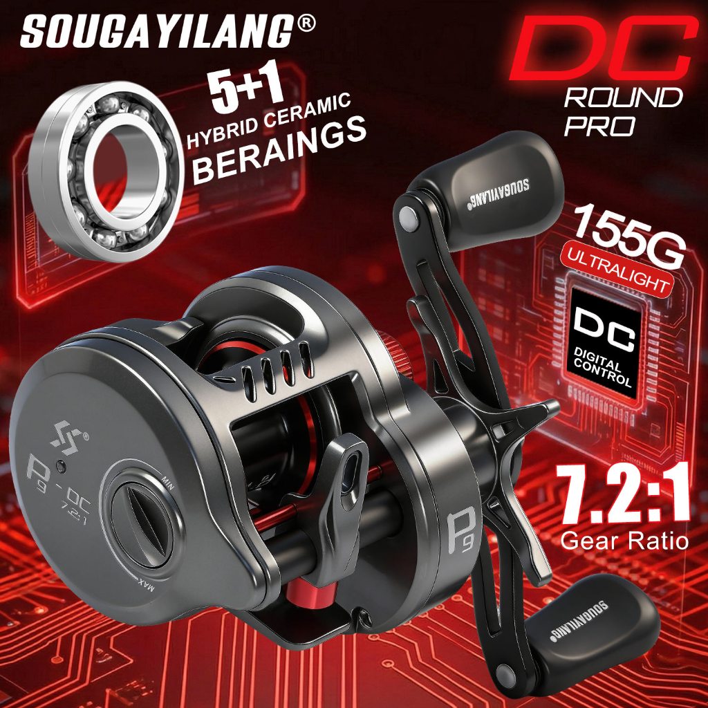 Sougayilang P9-DC Digital Control Round Baitcasting Reel Electronic Brake Fishing Reel
