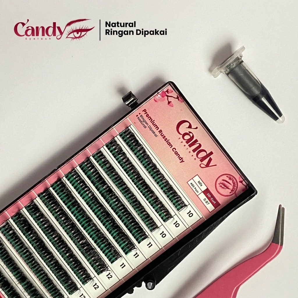 BULU MATA CANDY EYELASH PAKET HEMAT  DD - CURL RUSSIAN 9MM - 14MM Bulumata