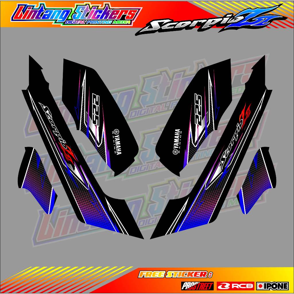 STRIPING VARIASI YAMAHA SCORPIO Z / STICKER LIST VARIASI MOTOR SCORPIO Z