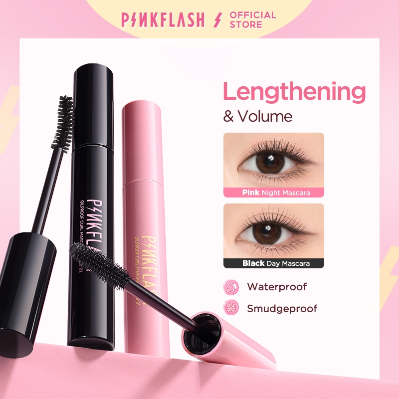 PINKFLASH Curl Volume Tahan air Tahan lama Mascara