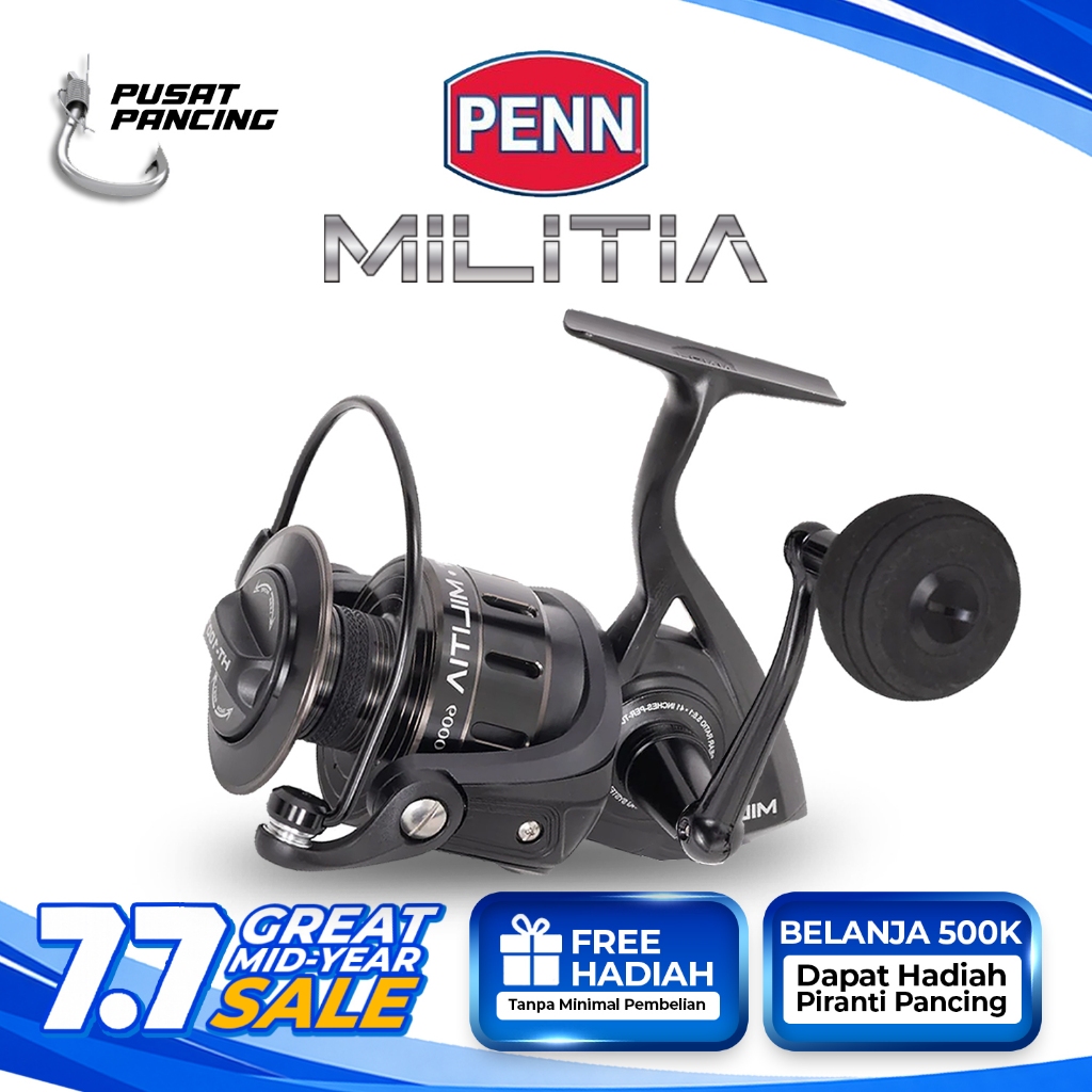 PENN Reel Pancing MILITIA 4000 - 8000 Original Spinning Reel Full Metal HT-100 Drag System