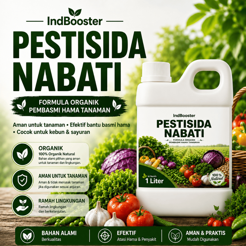IndBooster Pestisida Nabati Organik | Obat Hama Tanaman Alami | Basmi Ulat Kutu Daun Thrips Lalat Pu