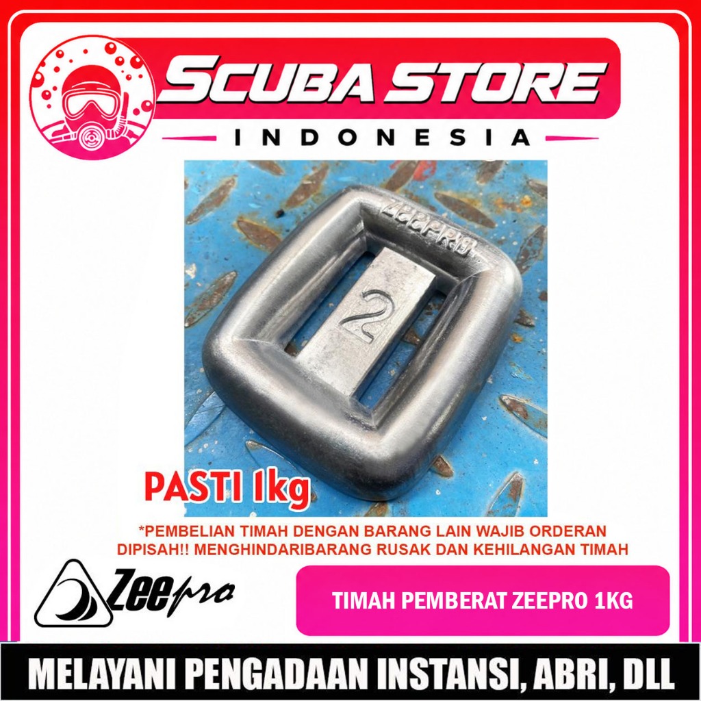 Timah Pemberat 1kg (1000 Gram) / Timah Pemberat Zeepro Scuba Diving / Pemberat Freediving Spearfishi