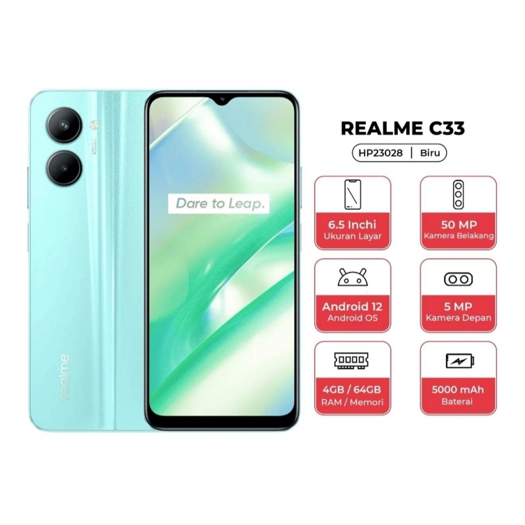 HP REALME C33 4/64 GB - REALME C 33 RAM 4GB ROM 64GB GARANSI RESMI