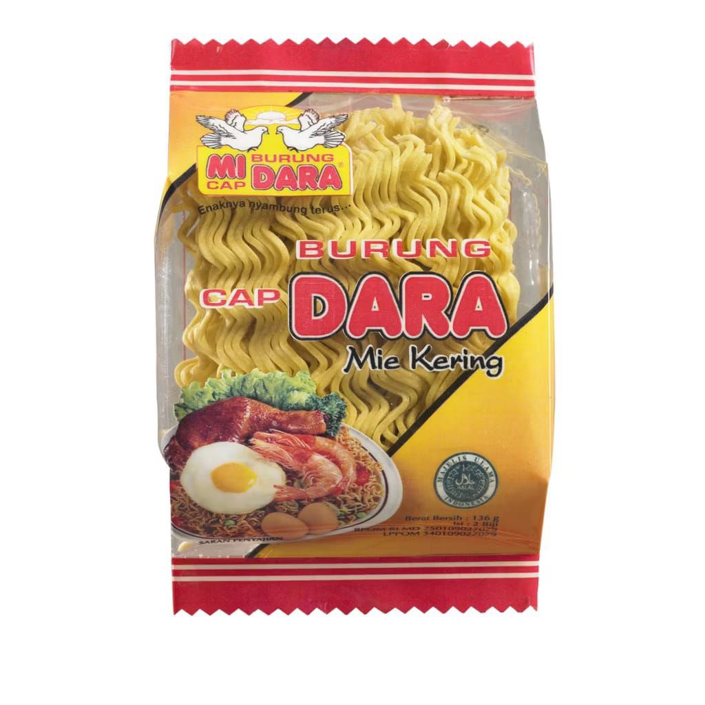 [ISI 2PCS] Mie Instan Burung Dara Mie Kering - Mie Telur Keriting 2 Bungkus 136g