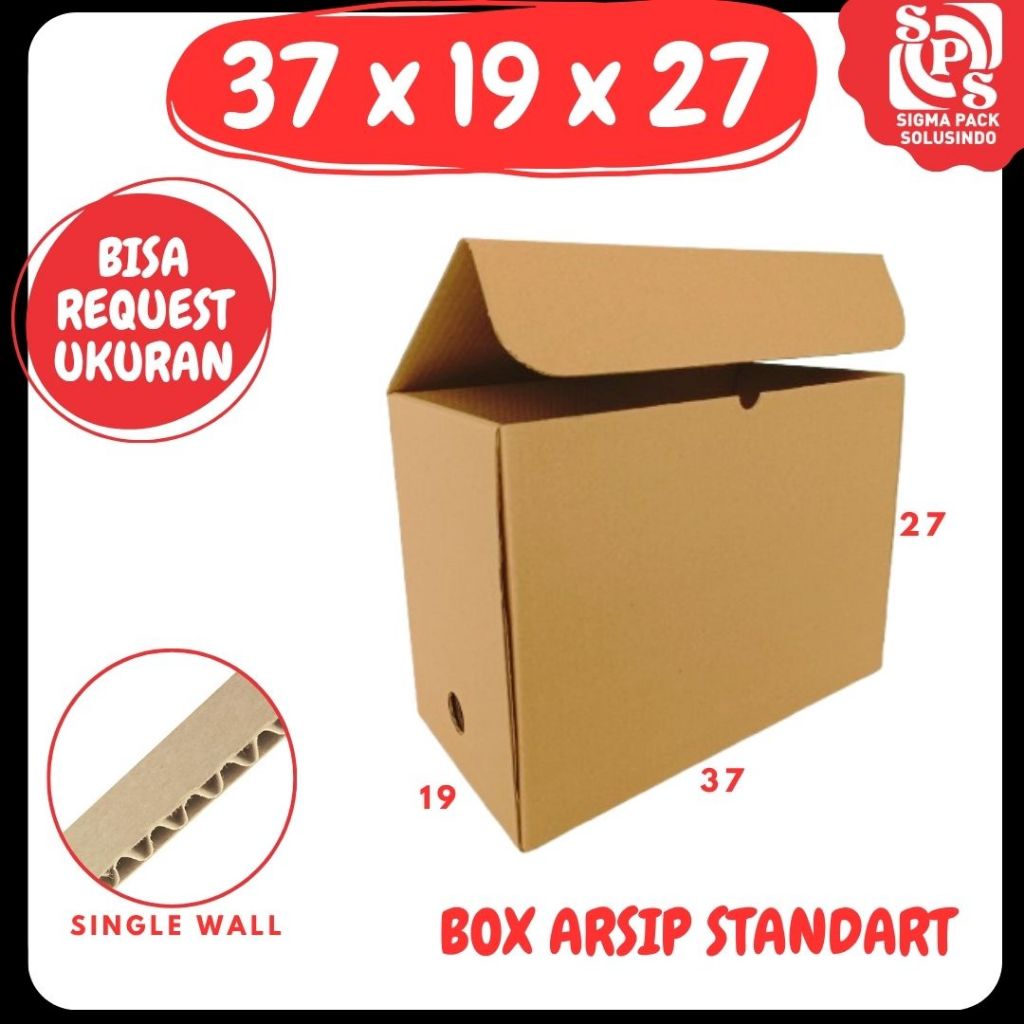 Box Arsip Standart 37x19x27 Coklat Polos Kardus Arsip Packing/polos/Arsip/File/filebox/arsipbox/ box