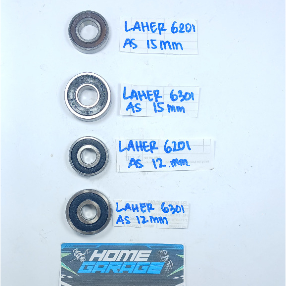 PAKET/Bearing Roda Belakang Supra X 125 Satria Fu Shogun/As 12mm/As 15mm/Bearing 6201/Bearing 6301