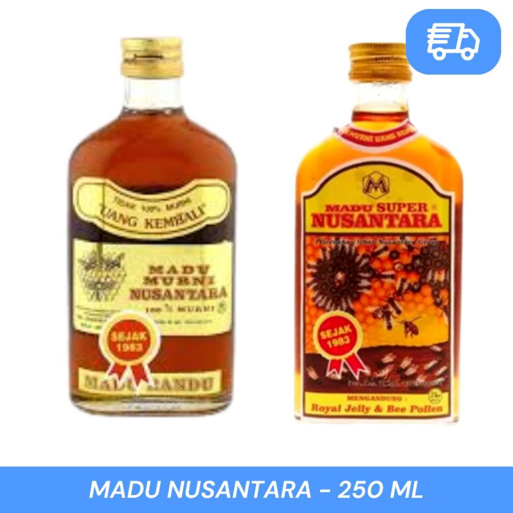 MADU 250 ML - MADU NUSANTARA - ORIGINAL - MADU MURNI 100% / MADU SUPER ROYAL JELLY - MADU ASLI - MAD