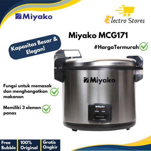 MIYAKO MCG171 Rice Cooker MCG 171 / MGC 171 Magic com 6 Liter MCG-171 Jumbo Penanak Nasi Jualan