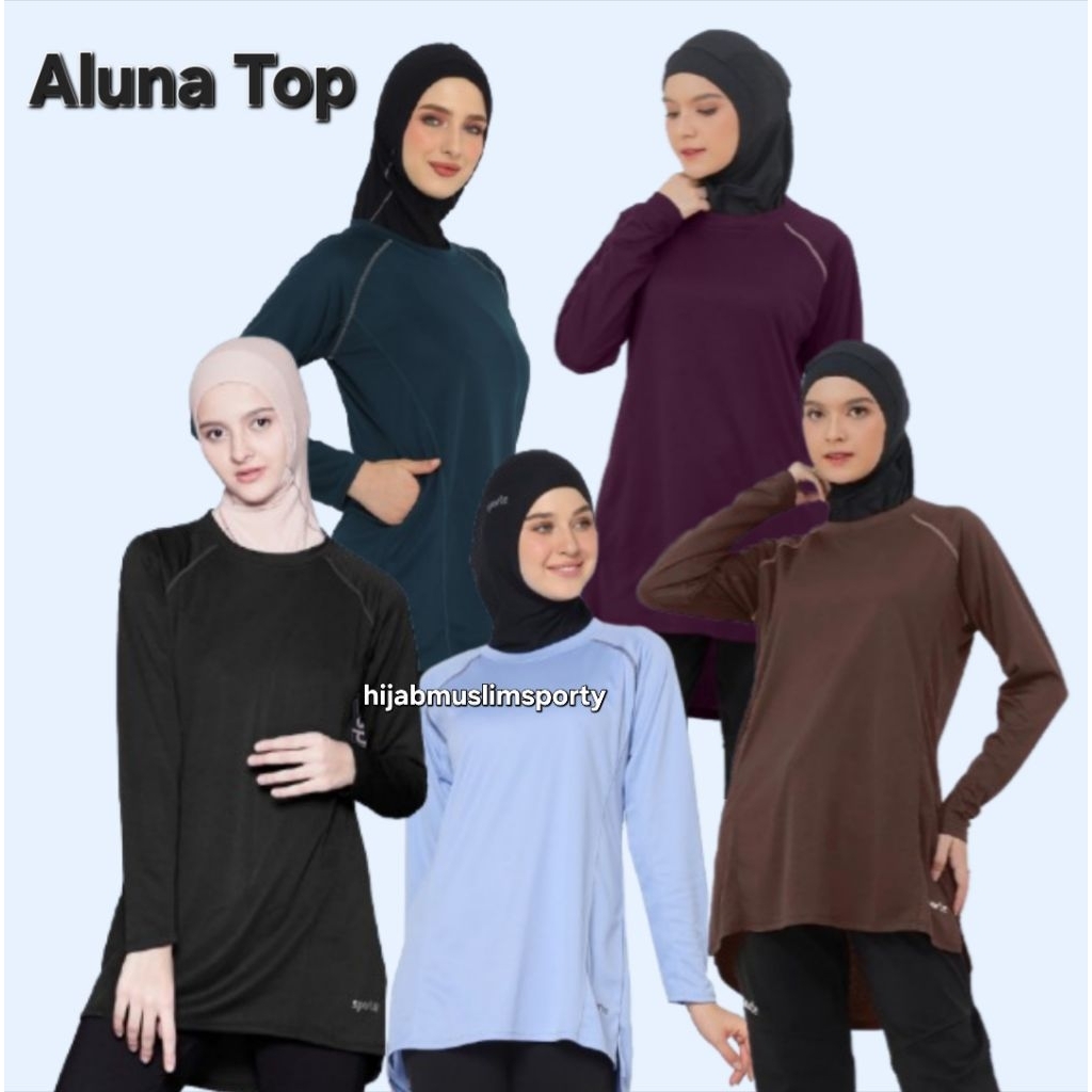 Kaos Atasan Olahraga Sepeda Sport Wanita Muslimah Cewek Perempuan Lengan Panjang jumbo Sporte dryfit