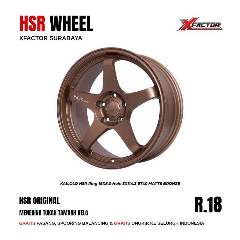 VELG MOBIL R18 HSR KAILOLO HSR R18X8 5X114,3 ET40 MBRZ 4 PCS VELG
