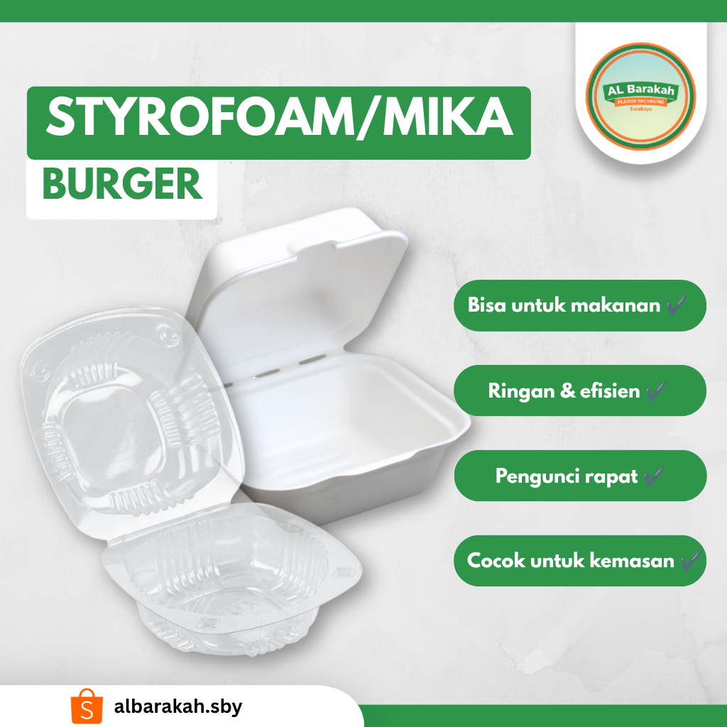 Styrofoam Burger Mika Burger Foam Mika Kotak Kecil | Al Barakah SBY