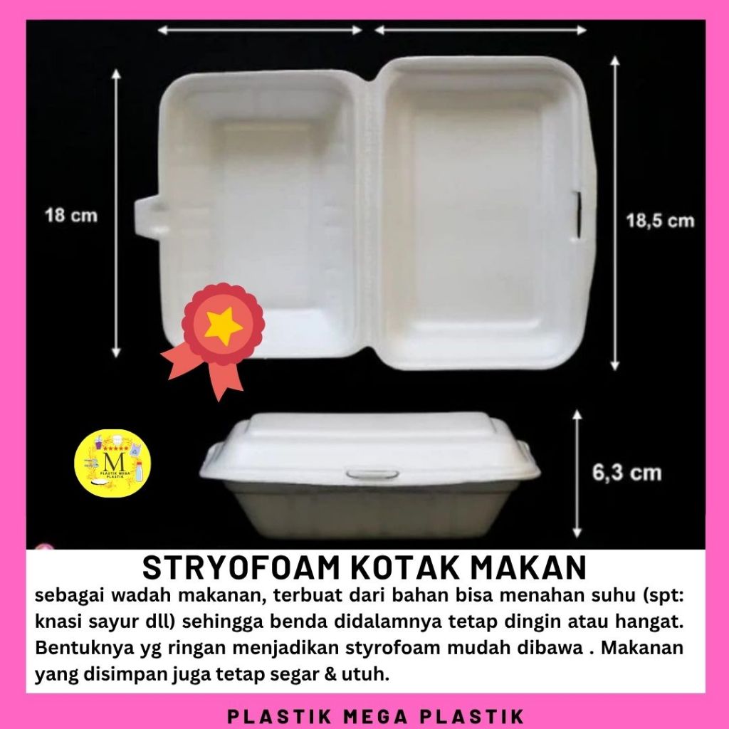Styrofoam Kotak Makan Kecil 13.5x18.5