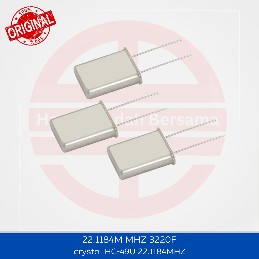 Crystal HC-49U 22.1184MHz Quartz Crystal Resonator 2 Pin THT