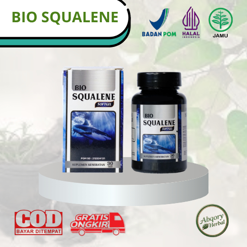 BIO SQUALENE SOFTGEL 30 KAPSUL - EKSTRAK MINYAK IKAN HIU / SQUALENE OIL ORIGINAL BPOM HALAL
