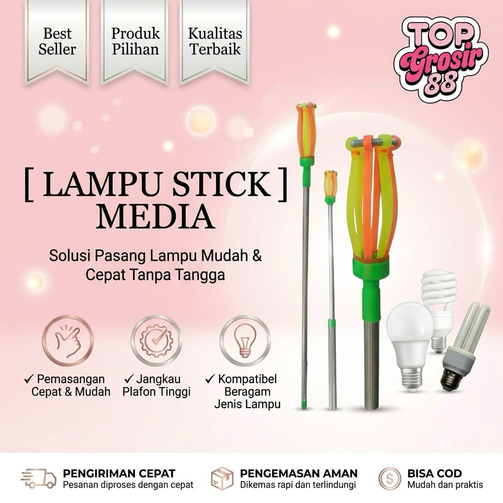 Stick Lampu Media | Tongkat Pemasang Lampu | Gala Lampu