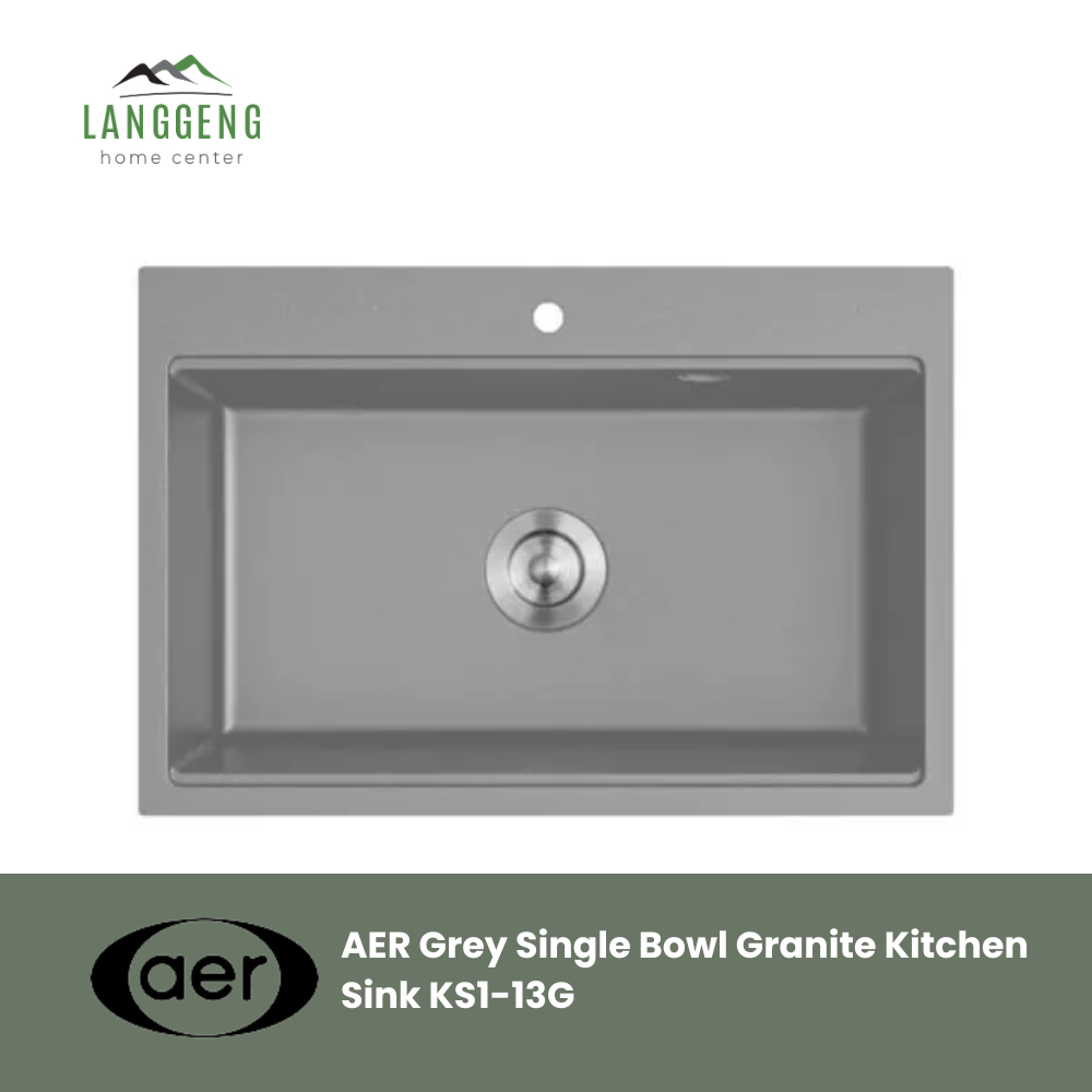 AER Granite Kitchen Sink/Tempat Cuci Piring Granit/Bak Cuci Piring KS 1-13G (GREY)