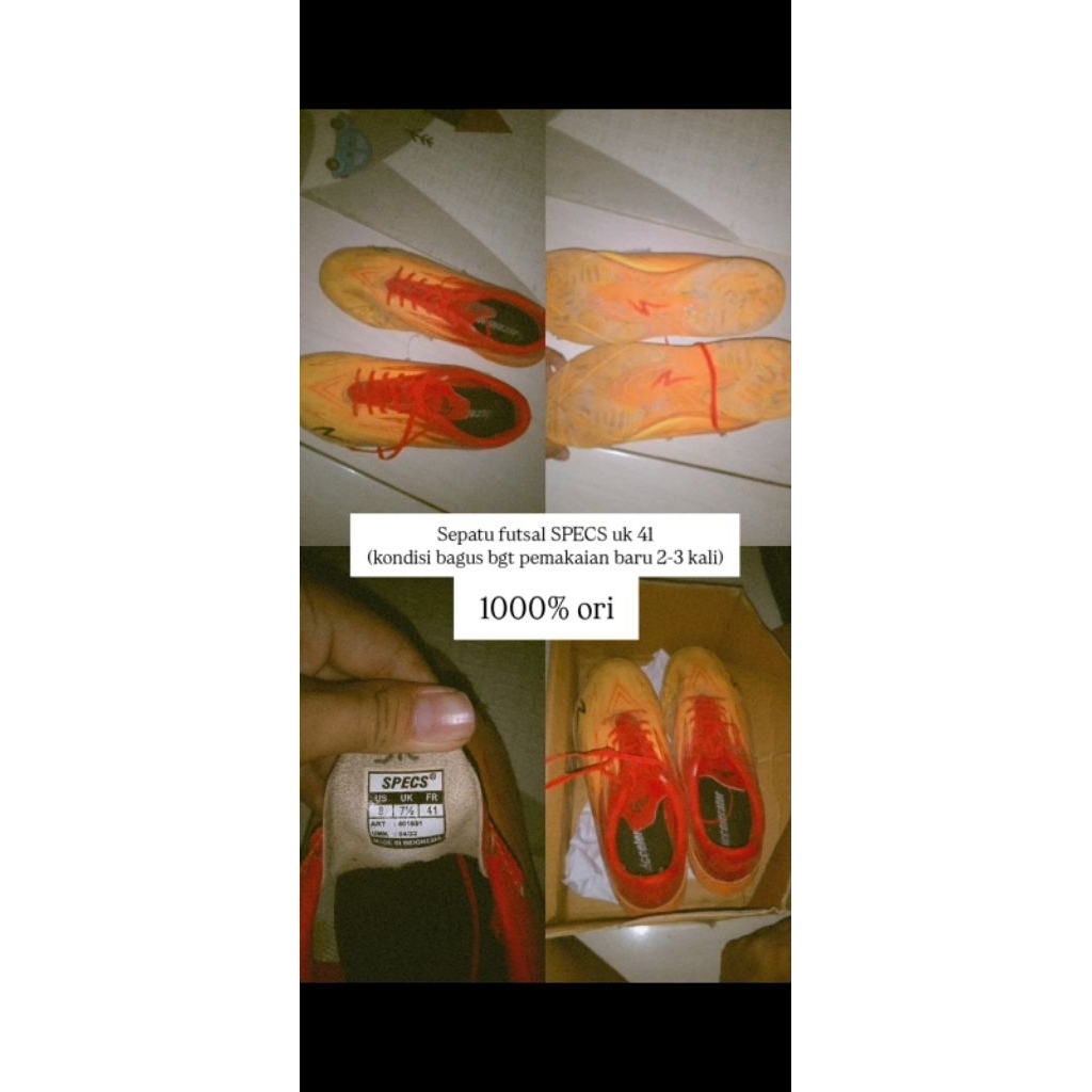 prelove sepatu futs specs uk 41