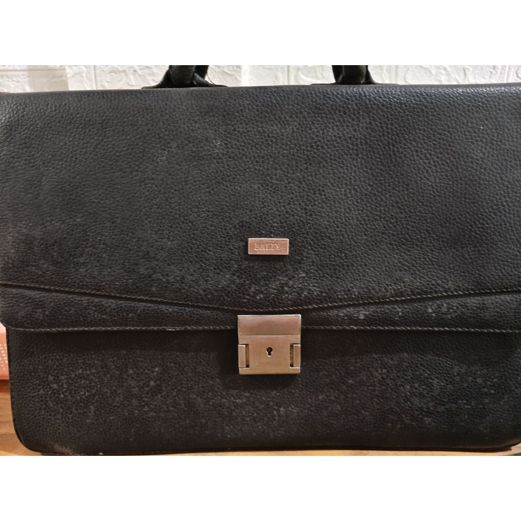 Tas kulit kantor Bally ori