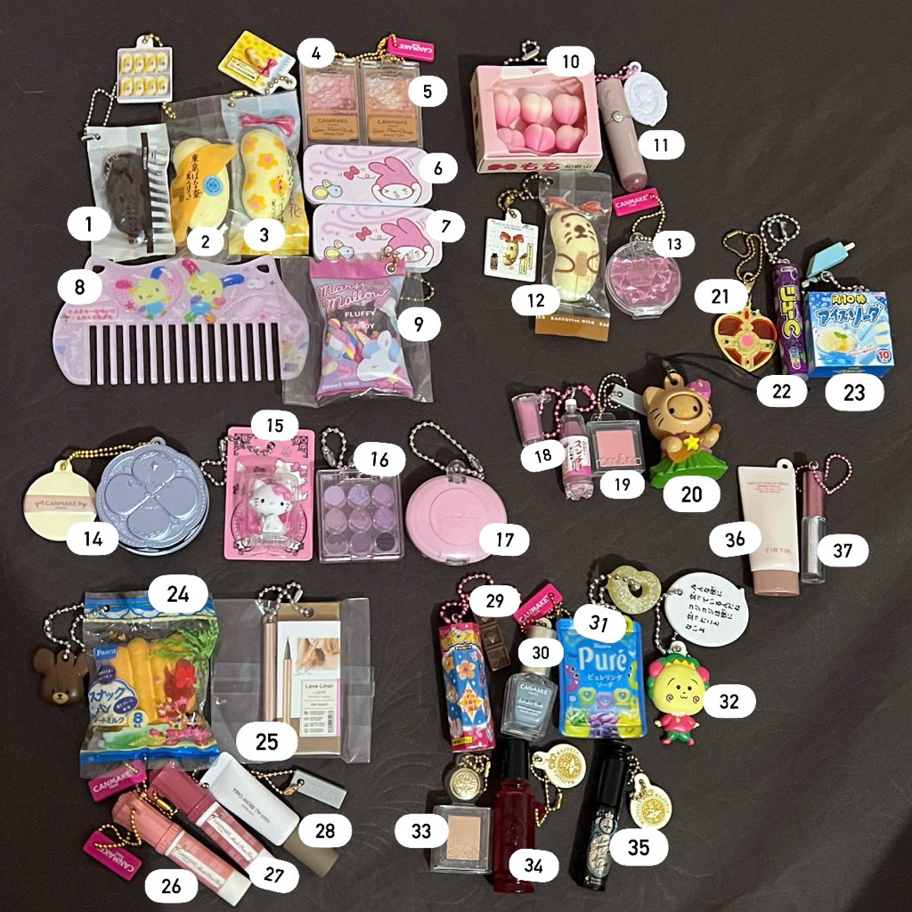 [READYSTOCK] Various trinkets gashapon japan keychain makeup food