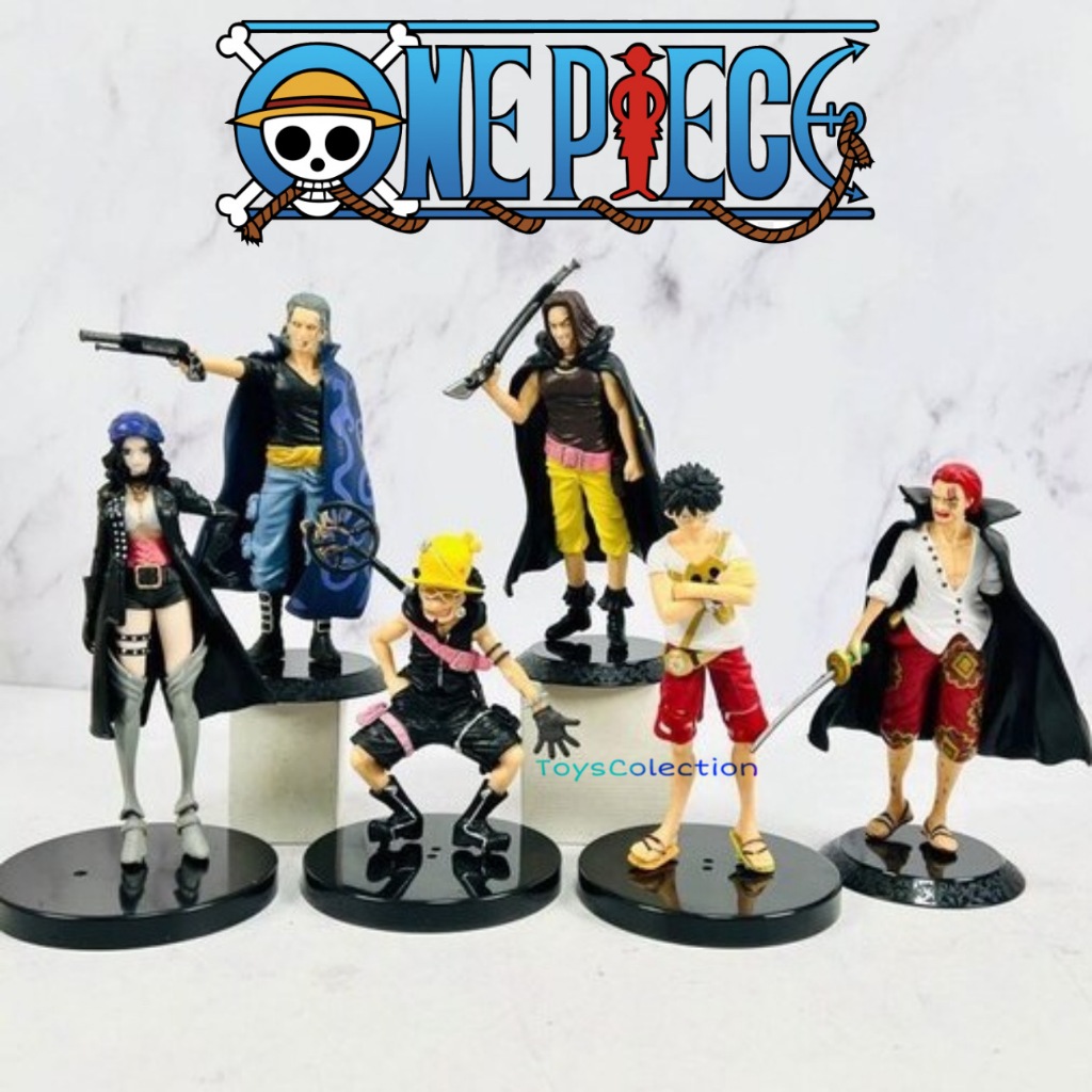 ACTION FIGURE ONE PIECE LUFFY SHANKS NICO ROBIN BEN BECKMAN USOPP RED DFX SET 6 PCS TOPERR CAKE MAIN