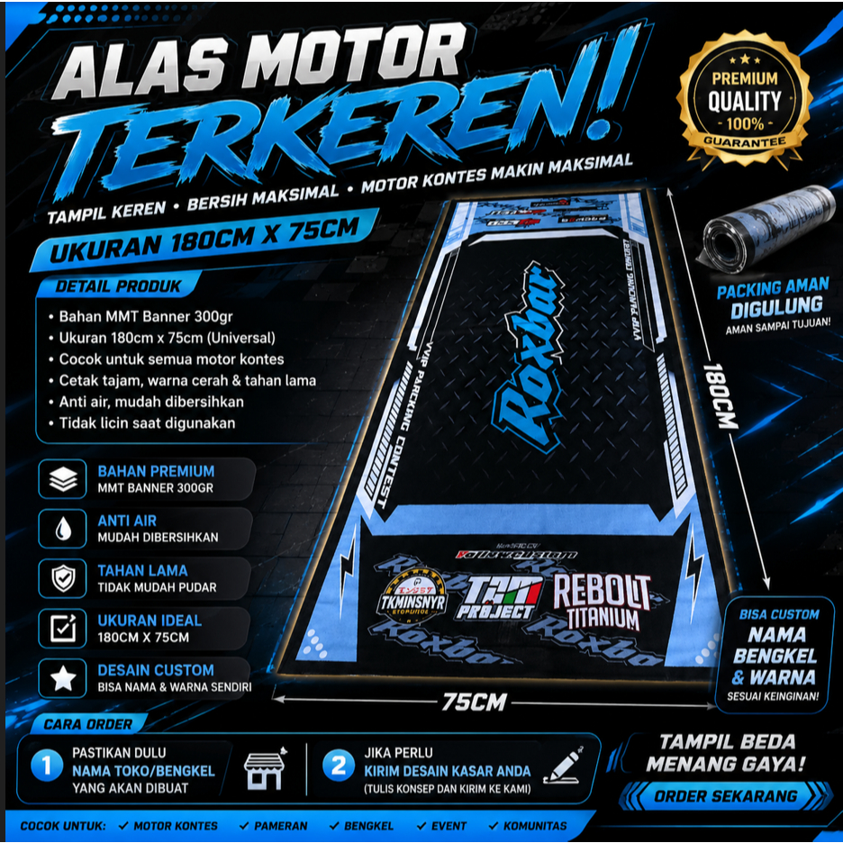 BANNER KARPET ALAS MOTOR KONTES CUSTOM