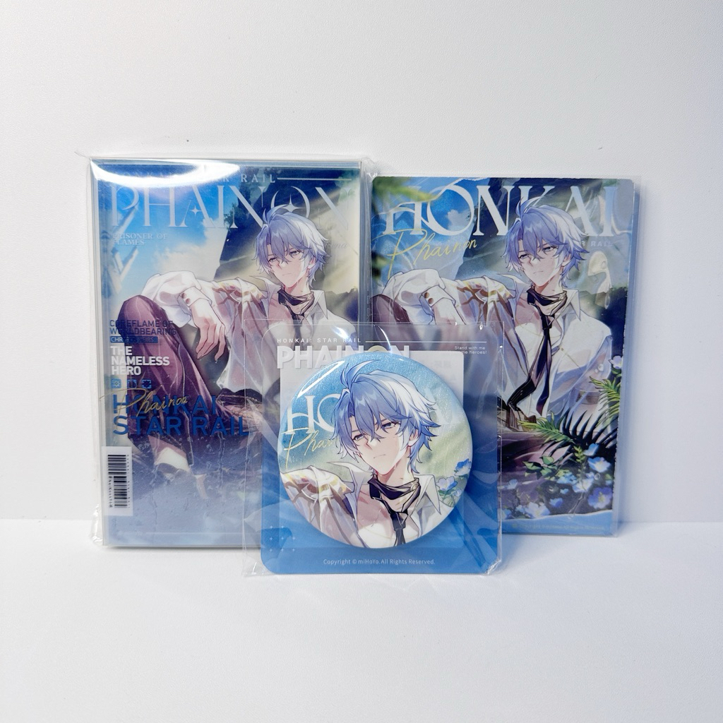 [HSR Official Merch] Phainon Magazine Cover Series - Badge, Card, Acrylic Block