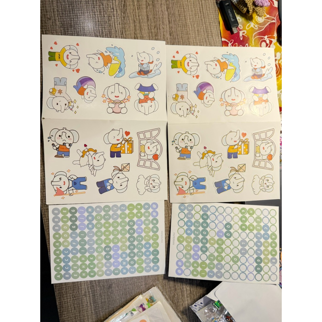 PRELOVED PART 1 die cut sticker sheet kawaii lucu stationery hias manik decorate fun bear rabbit cat