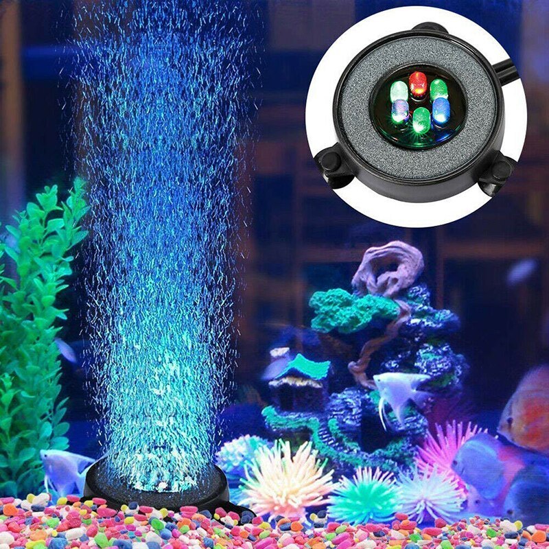 Good Quality Lampu Akuarium Gelembung RGB Submersible Tank Light Bubble 6 LED - KD-12 - Black