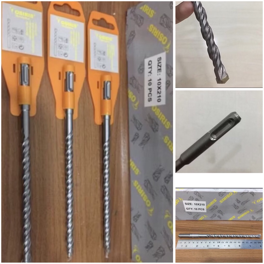 OSIRIS 10x210 Mata bor beton colok 10mm x 21cm sds plus tembok dinding hammer drill 10 mili concrete