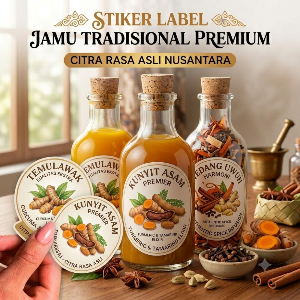 Stiker Label Jamu Tradisional Premium Sticker Jamu Citrarasa Nusantara