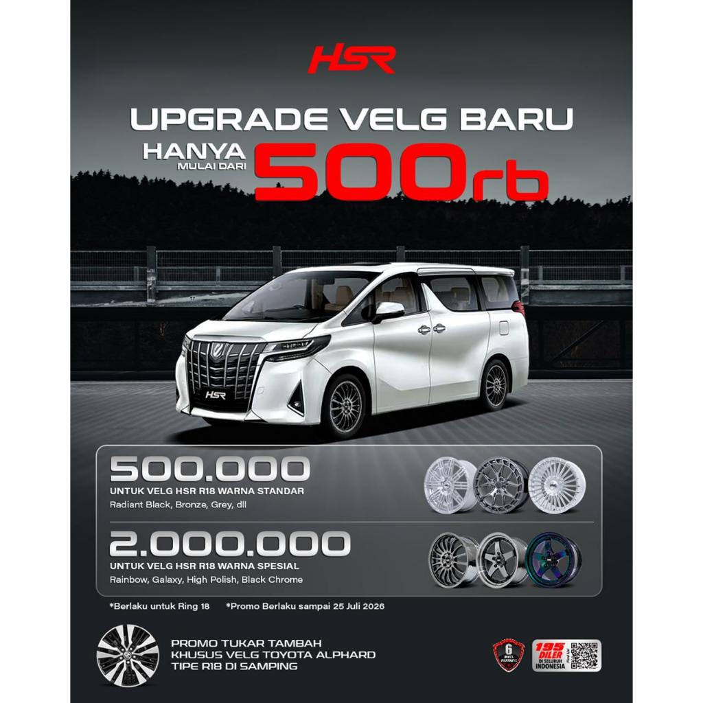 PROMO KHUSUS VELG MOBIL TOYOTA ALPHARD