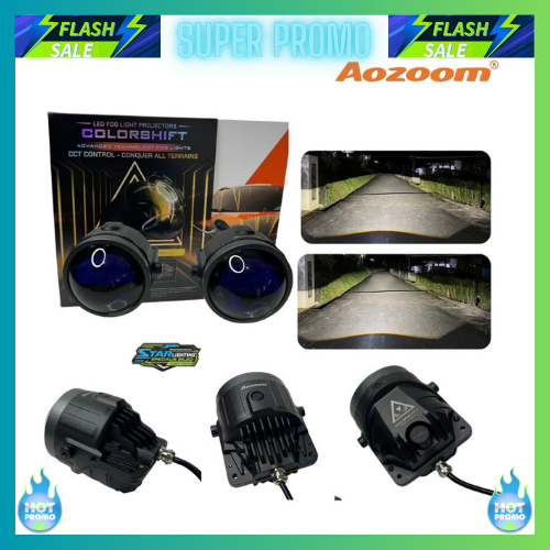 FOGLAMP AOZOOM 3 INCH COLORSHIFT GARANSI 2 TAHUN WATERPROFF PREMIUM BILED FOGLAMP