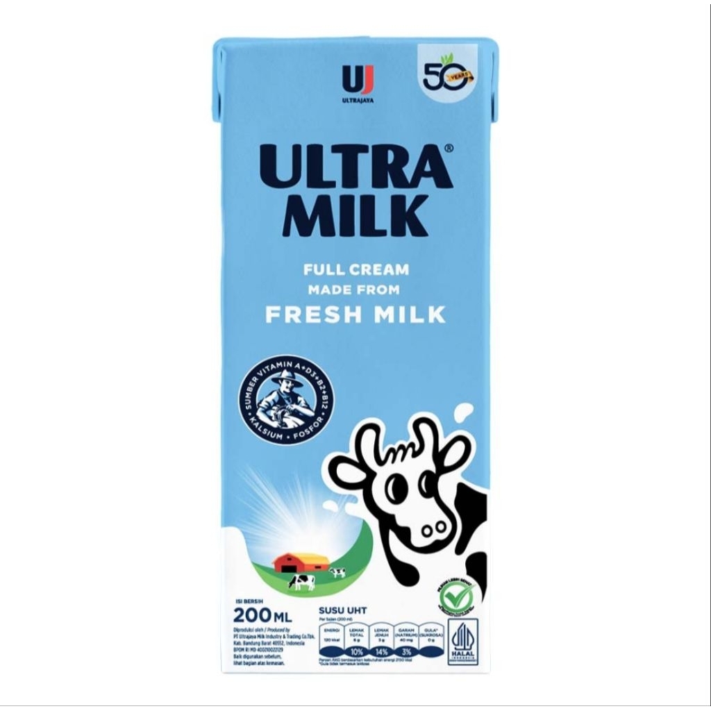 Ultra Milk Susu UHT Full Cream 200ml