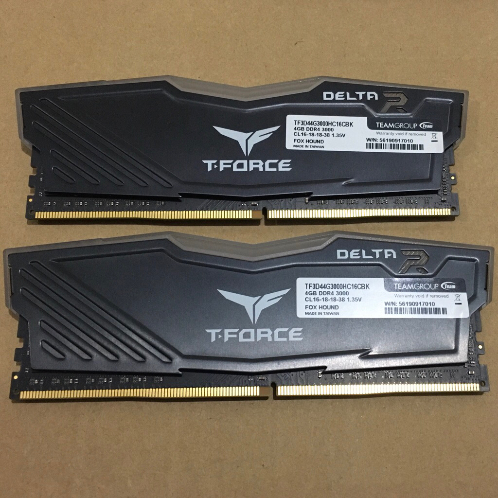 RAM DDR4 T-FORCE DELTA R BLACK RGB 8GB (2x4GB) 3000MHZ