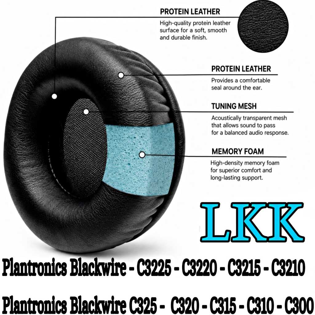 Bantalan Earcup Earpad Busa Headset Plantronics Blackwire - C3210 - C 3210