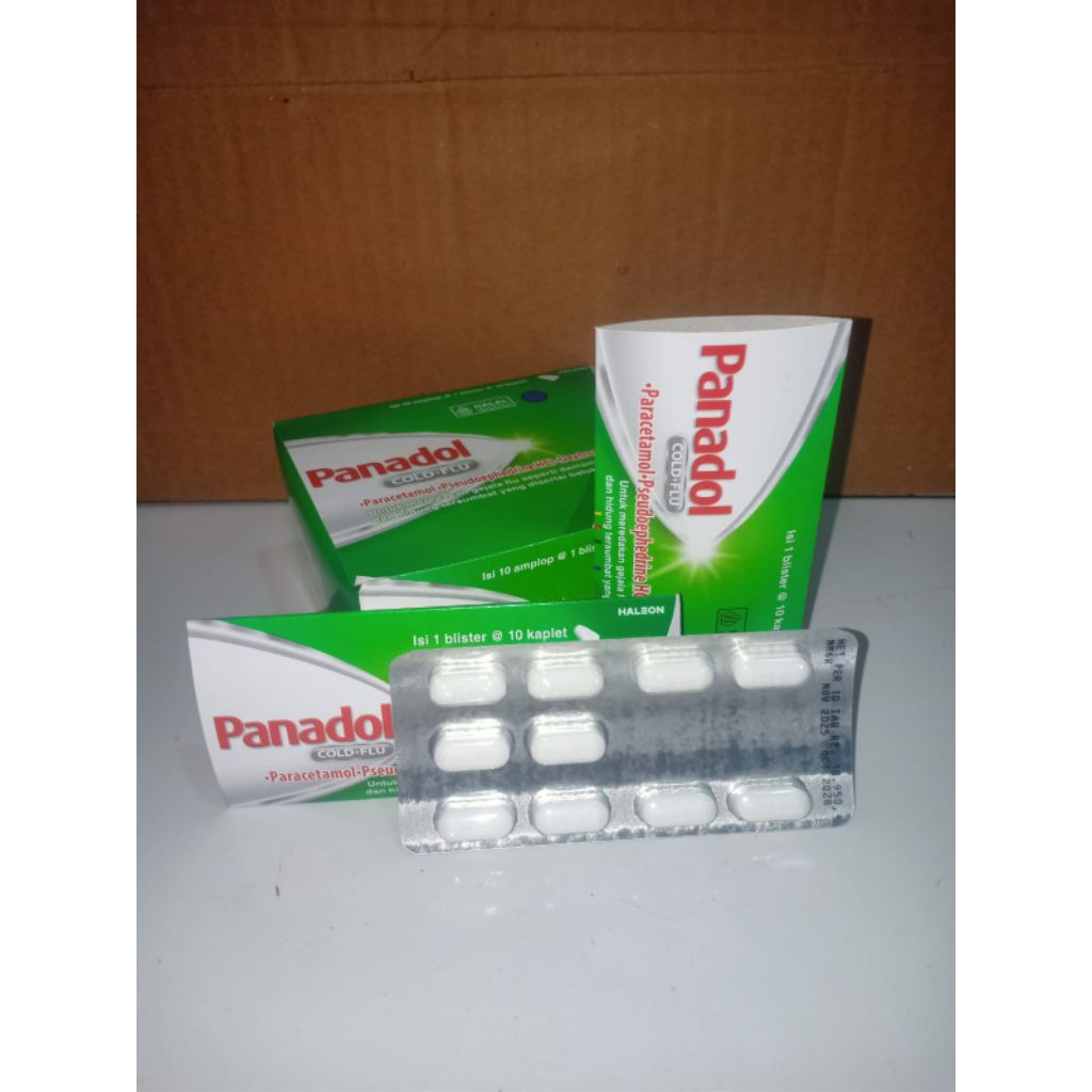 Panadol Hijau Flu & Batuk 10 Tablet per STRIP Obat Flu + Batuk Kering (Cold & Flu)